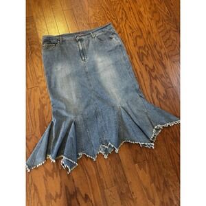 Destiny Jeans Hankerchief Denim Skirt Women's Size 20 Boho‎ Western